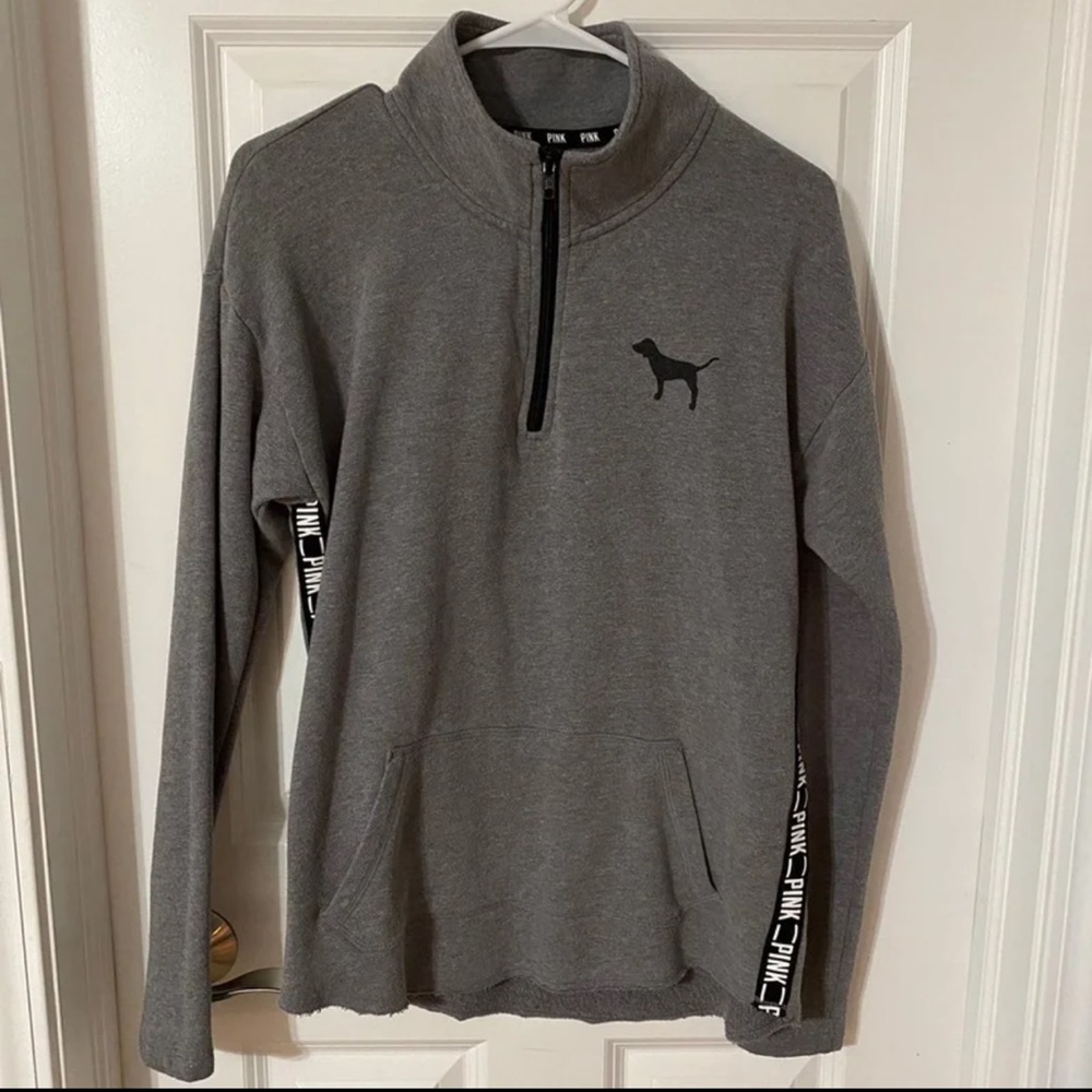 VS PINK Gray Half Zip